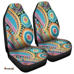 Australia Aboriginal Australian Indigenous Aboriginal Art Vivid Pastel Colours Ver 1 Car Seat Covers