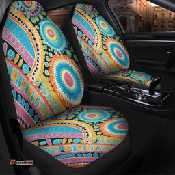 Australia Aboriginal Australian Indigenous Aboriginal Art Vivid Pastel Colours Ver 1 Car Seat Covers