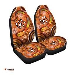 Australia Aussie Rainbow Serpent Dot Art Paiting Car Seat Covers