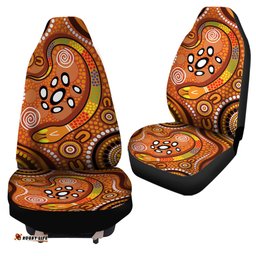Australia Aussie Rainbow Serpent Dot Art Paiting Car Seat Covers