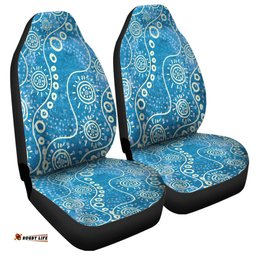 Australia Aboriginal River Scene in Aboriginal Dot Art Style Car Seat Covers