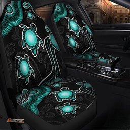 Australia Aboriginal Turtle Dreaming Journey Featuring Dot Art Turquoise Car Seat Covers