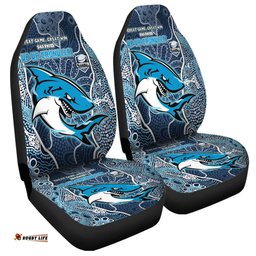 Cronulla Sutherland Sharks Grand Final Custom Custom Sharkies With Contemporary Style Of Aboriginal Painting Car Seat Covers