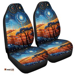 Australia Dreaming Aboriginal Aboriginal Culture Indigenous Land Dot Painting Art Inspired Car Seat Covers