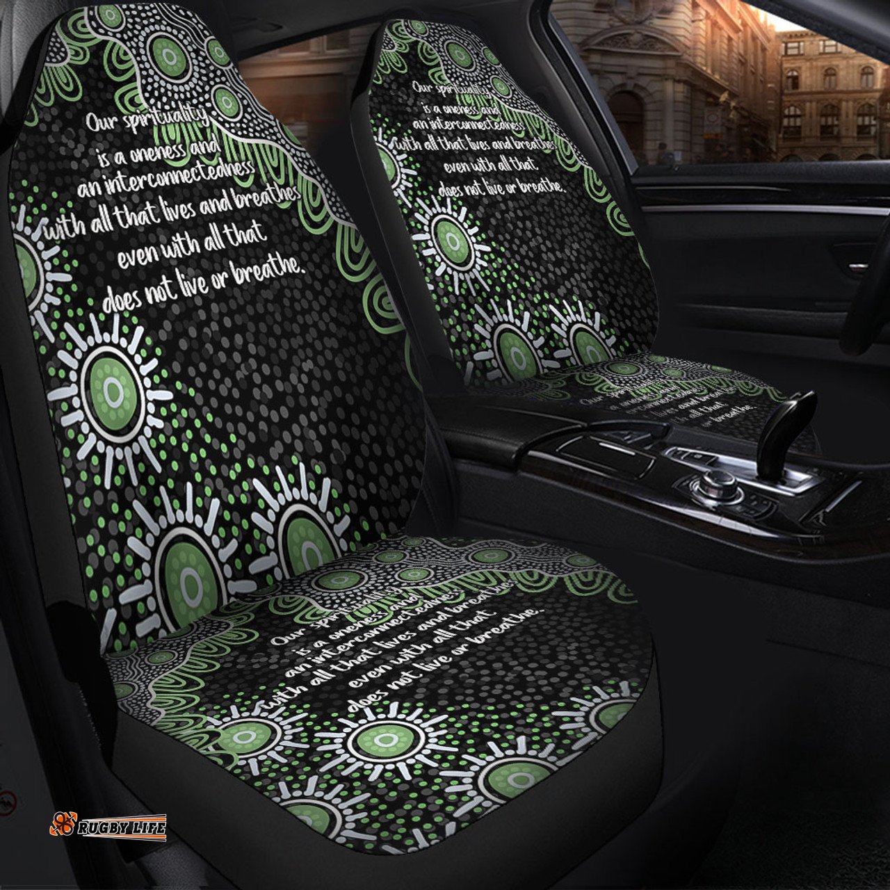 Australia Aboriginal The More You Know The Less You Need Green Car Seat Covers