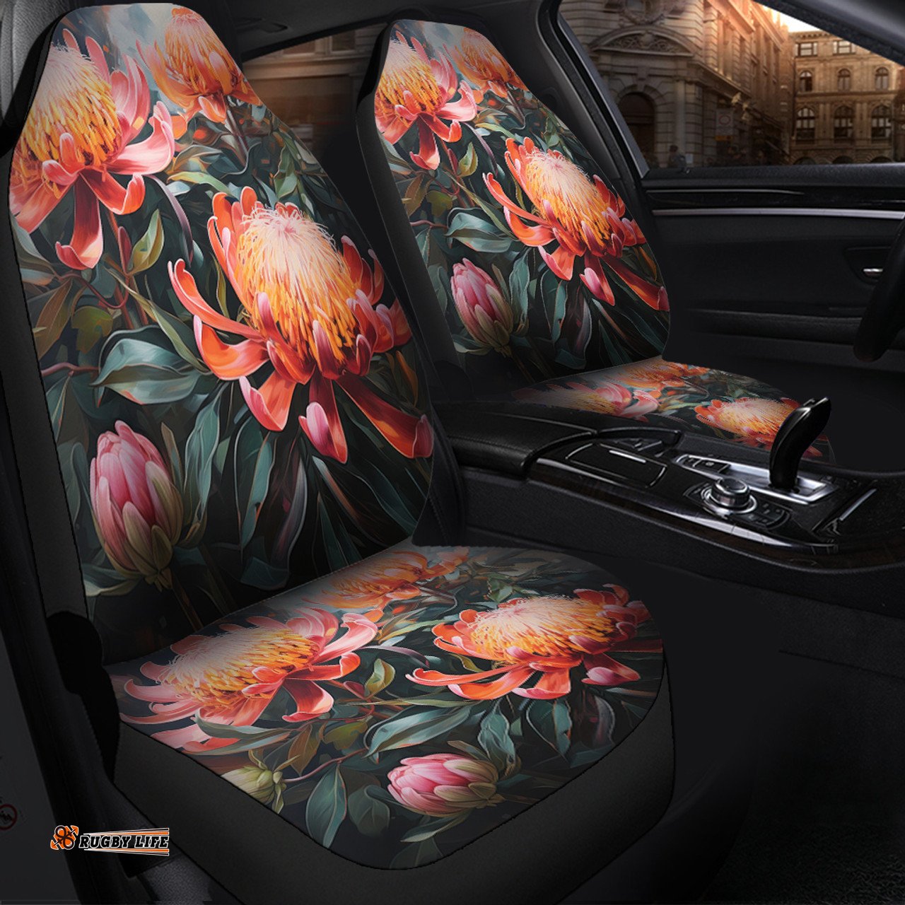 Australia Waratah Waratah Oil Painting Abstract Ver2 Car Seat Covers