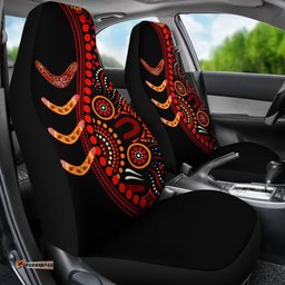 Australia Aboriginal Inspired Aboriginal Inspired Boomerangs With Dot Painting Pattern Car Seat Covers
