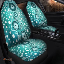 Australia Green Background Design Enhanced By Aboriginal Dot Art Car Seat Covers