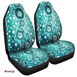 Australia Green Background Design Enhanced By Aboriginal Dot Art Car Seat Covers