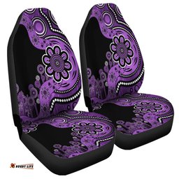 Australia Aboriginal Indigenous Dot Painting Purple Car Seat Covers