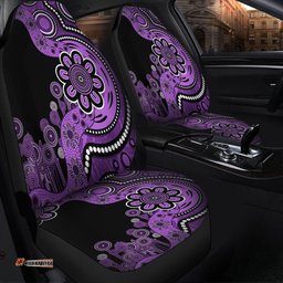 Australia Aboriginal Indigenous Dot Painting Purple Car Seat Covers