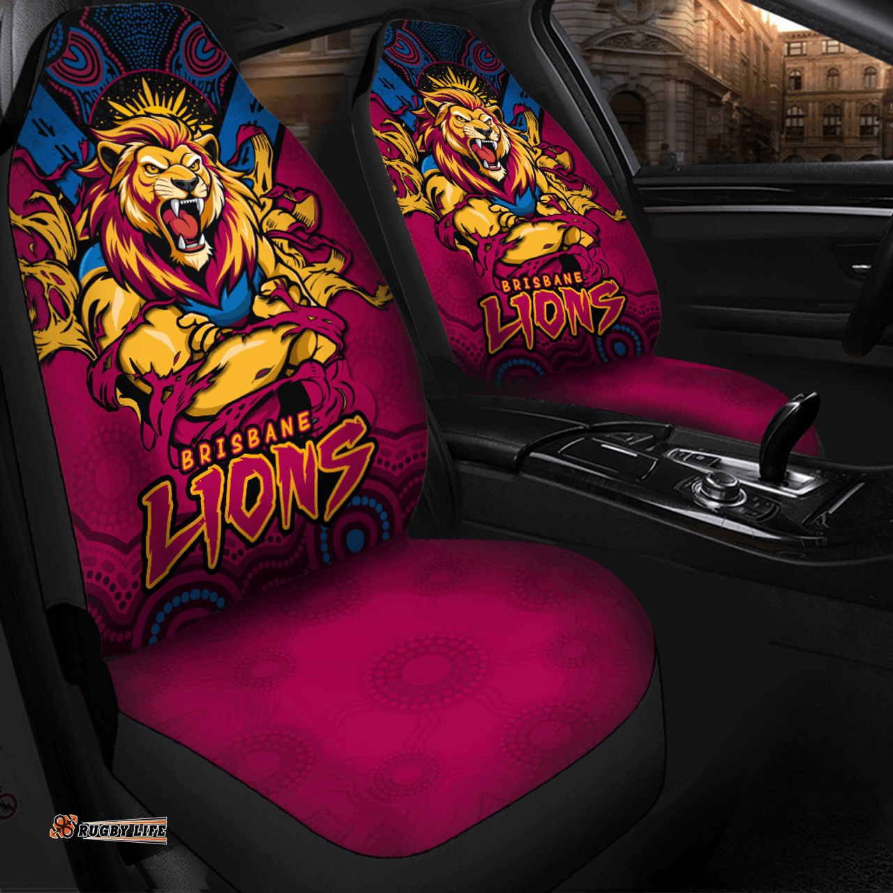 Brisbane Lions Ripped Legacy Of The Game Car Seat Covers