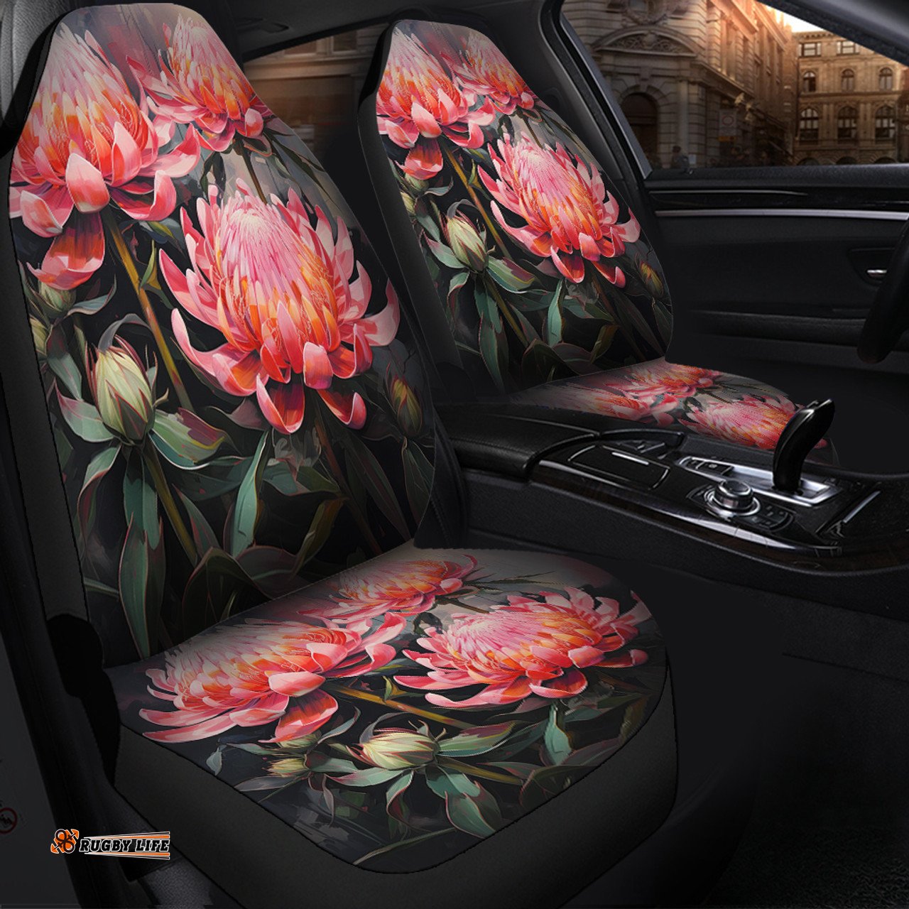 Australia Waratah Waratah Oil Painting Abstract Ver3 Car Seat Covers