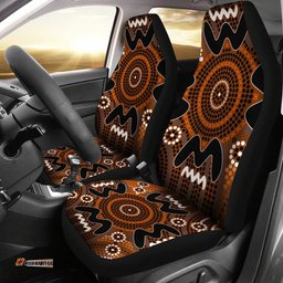 Australia Aboriginal Inspired Boomerang Dot Painting Circle Patterns Flowers Car Seat Covers