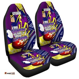 Melbourne Storm A True Champion Will Fight Through Anything With Polynesian Patterns Car Seat Covers