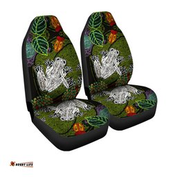 Australia Aboriginal Inspired Custom Indigenous Watercolor Dot Art Frog Car Seat Covers