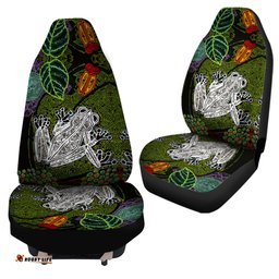 Australia Aboriginal Inspired Custom Indigenous Watercolor Dot Art Frog Car Seat Covers