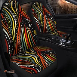 Australia Aboriginal Traditional Australian Aboriginal Native Design (Black) Car Seat Covers