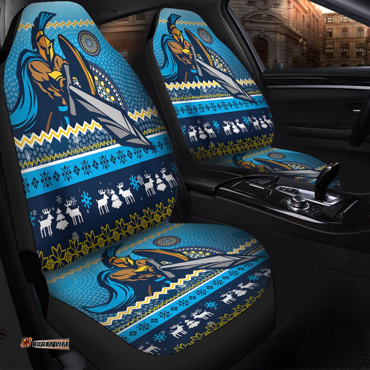 Gold Coast Titans Australia Ugly Xmas With Aboriginal Patterns For Die Hard Fans Car Seat Covers