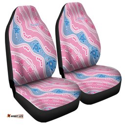 Australia Turtles Aboriginal River And Turtles Dot Art Painting Pink Car Seat Covers