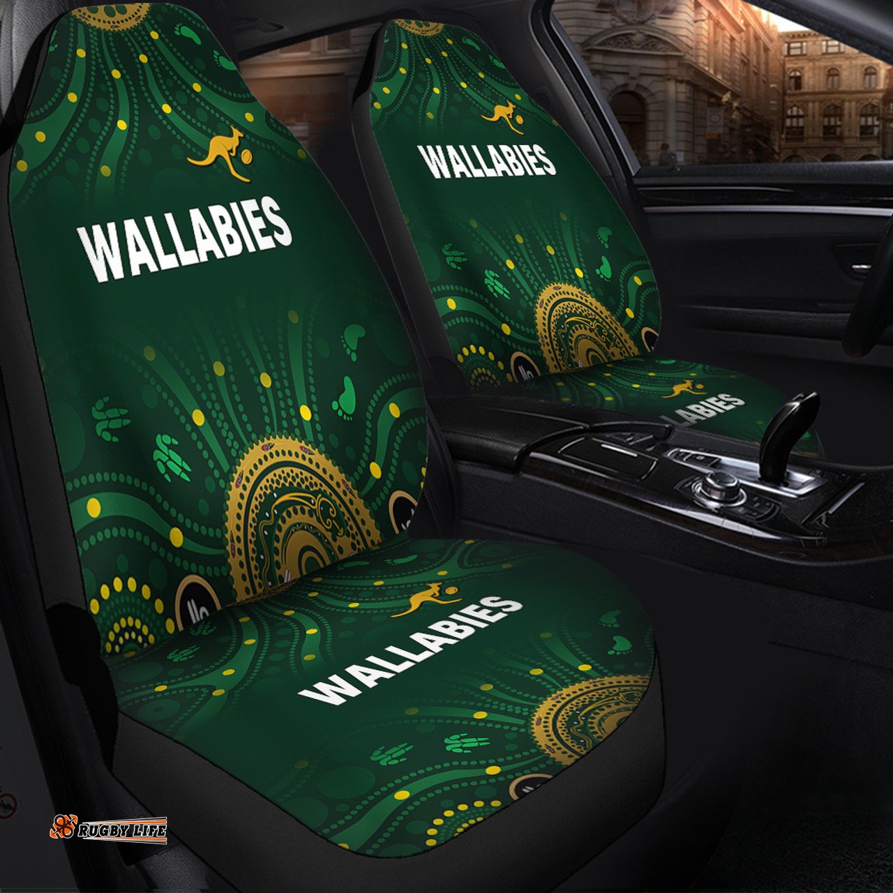 Australia Aboriginal Custom Snake Circle And Symbols With Aboriginal Style Car Seat Covers