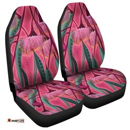 Australia Flowers Aboriginal Aboriginal Dot Art Of Australian Native Eucalyptus Tree Branch Car Seat Covers