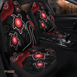 Australia Aboriginal Turtle Dreaming Journey Featuring Dot Art Red Car Seat Covers