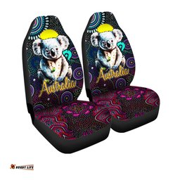 Australia Aussie Koala Indigenous dot art painting Car Seat Covers