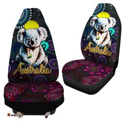 Australia Aussie Koala Indigenous dot art painting Car Seat Covers