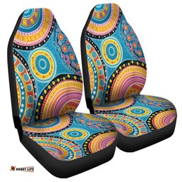 Australia Aboriginal Dots Art And Colorful Pattern Car Seat Covers