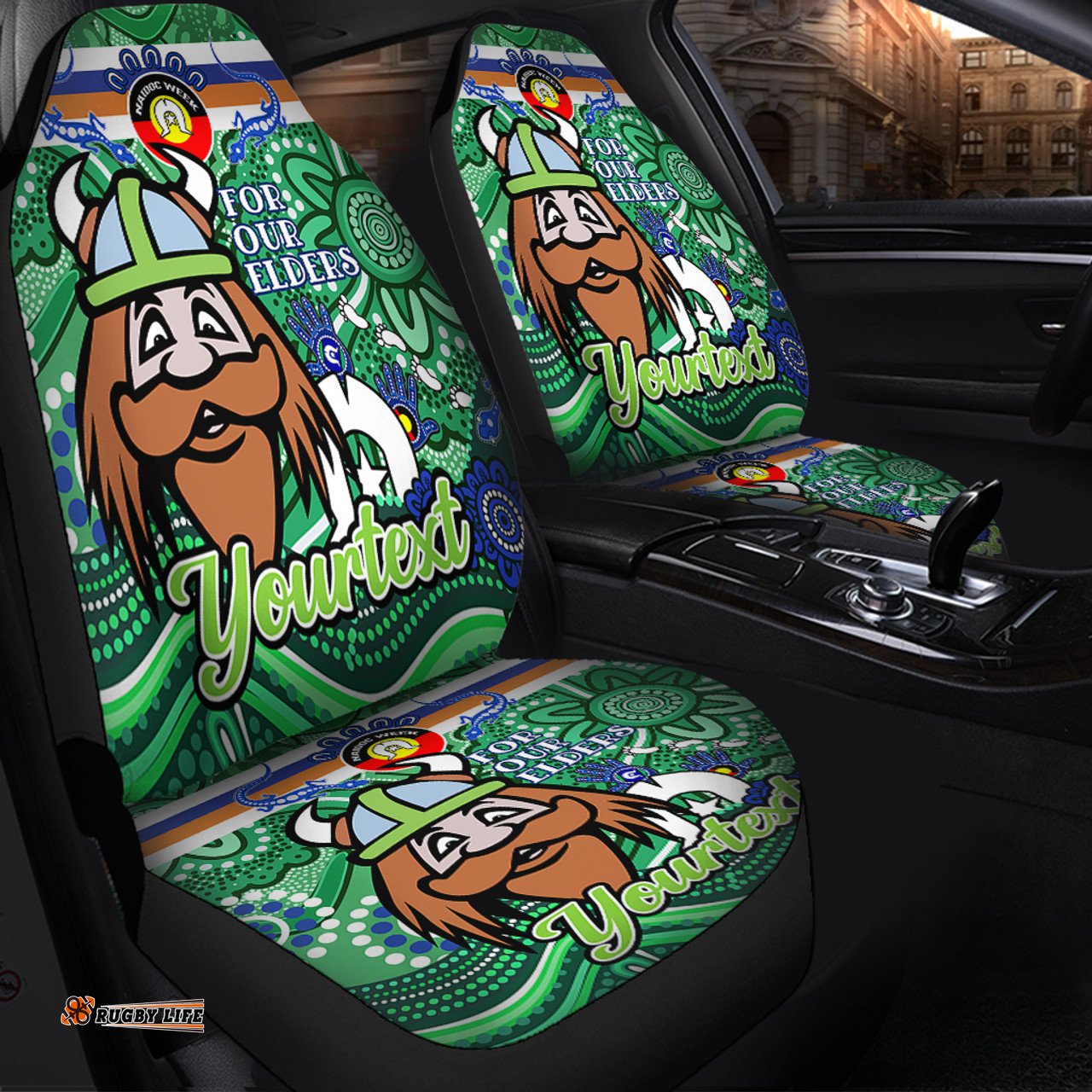 Canberra Raiders Naidoc Week Custom For Our Elders Home Jersey Car Seat Covers