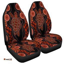 Australia Aboriginal Art Turtles Inspired Orange Car Seat Covers