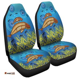 Australia Aboriginal Mother And Baby Dugong Aboriginal Art Inspired Car Seat Covers