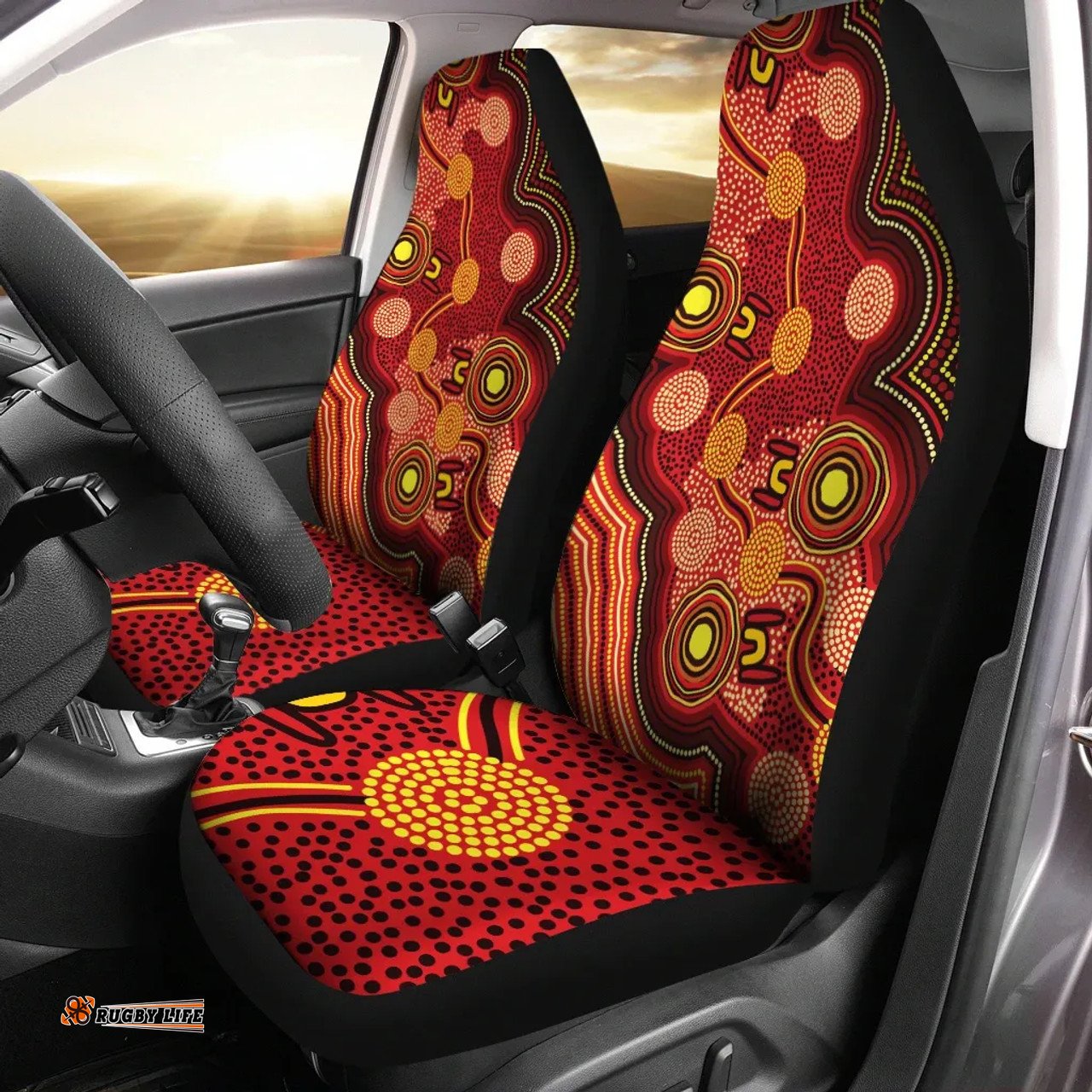 Australia Aboriginal Inspired Aboriginal Inspired Dot Art Painting Ver 15 Car Seat Covers