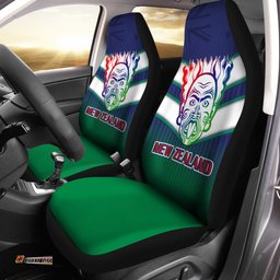 New Zealand Warriors Maori Face With NZ Flag Car Seat Covers