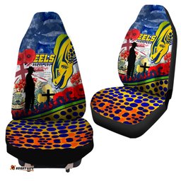 Parramatta Eels Anzac Day Lest We Forget Custom Remembrance Parramatta Eels With Anzac Poppy Watercolour Style Car Seat Covers