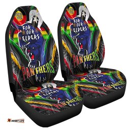 Penrith Panthers Naidoc Week Custom Penrith Panthers Naidoc Week For Our Elders Australian Indigenous Dot Art Car Seat Covers