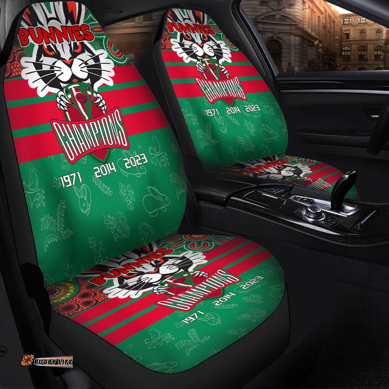 South Sydney Rabbitohs Talent Win Games But Teamwork And Intelligence Win Championships With Aboriginal Style Car Seat Covers