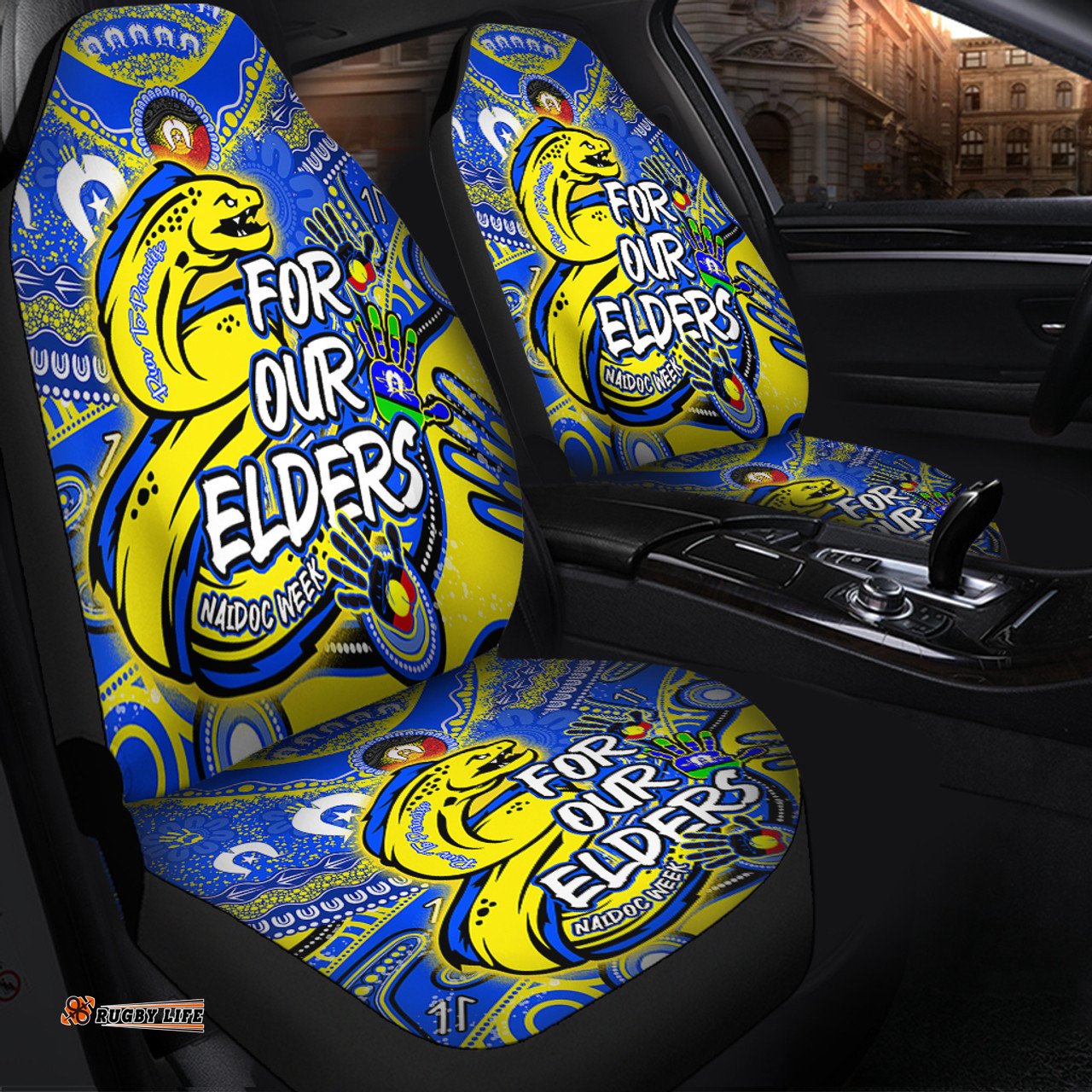 Parramatta Eels Naidoc Week Custom For Our Elders Run to Paradise Car Seat Covers