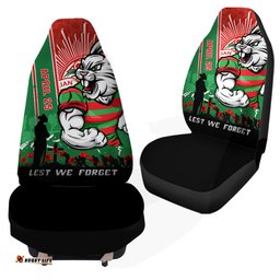 South Sydney Rabbitohs Anzac Day Lest We Forget Strong Fighting Spirit Car Seat Covers