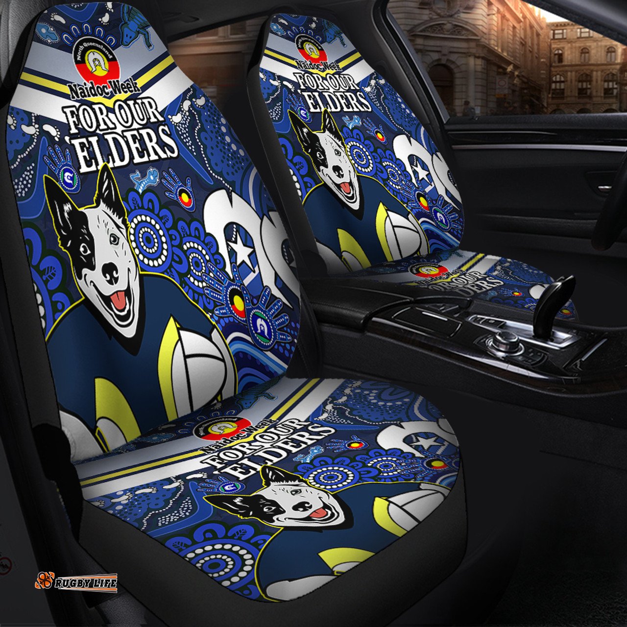 North Queensland Cowboys Naidoc Custom For Our Elders Home Jersey Car Seat Covers
