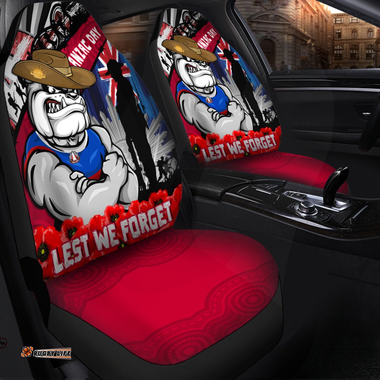Western Bulldogs Anzac Day Honor United In Spirit Car Seat Covers