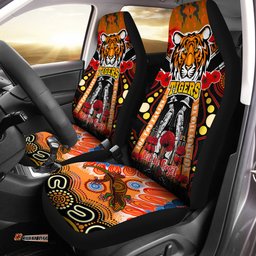 Australia Tigers Anzac Day Watercolour Custom Remembrance Tigers With Poppy Flower Car Seat Covers