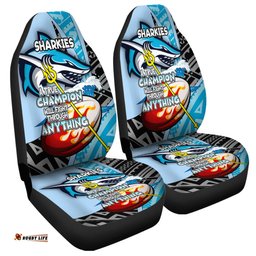 Cronulla Sutherland Sharks A True Champion Will Fight Through Anything With Polynesian Patterns Car Seat Covers