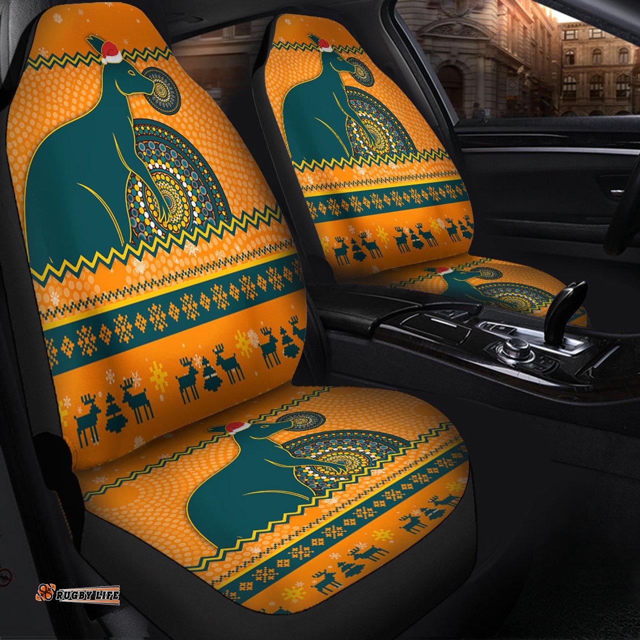 Wallabies Australia Ugly Xmas With Aboriginal Patterns For Die Hard Fans Car Seat Covers