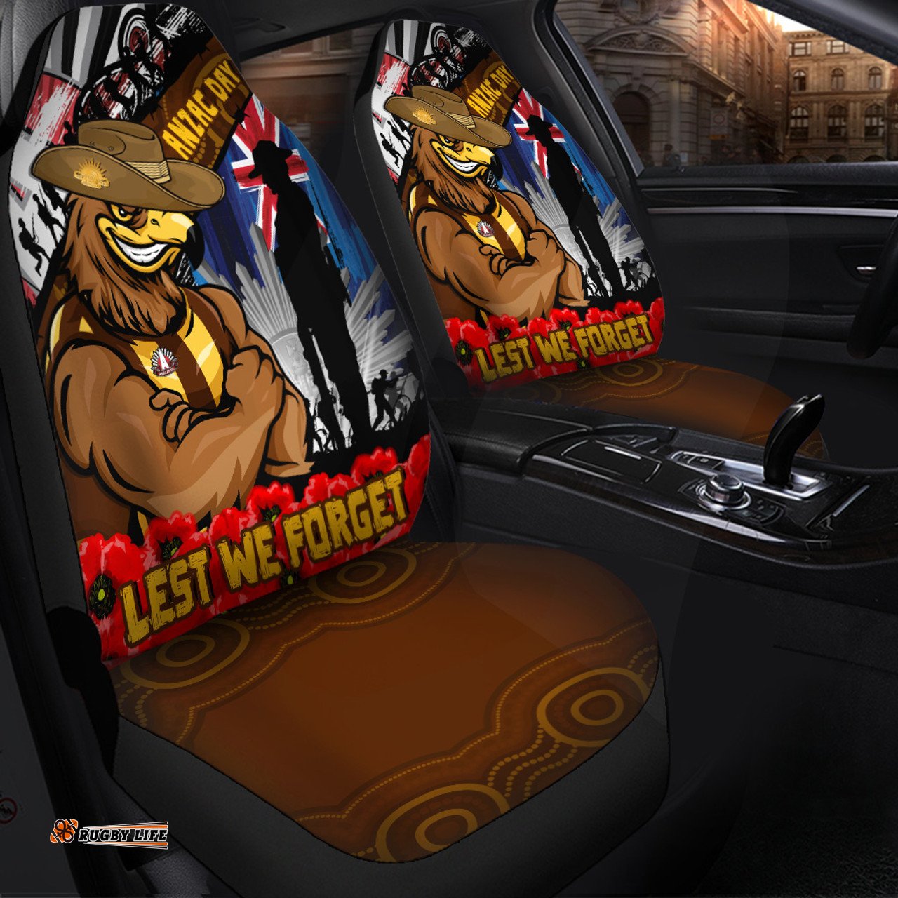 Hawthorn Anzac Day Honor United In Spirit Car Seat Covers