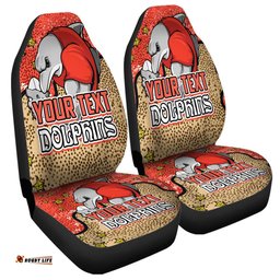 Redcliffe Dolphins Custom Team With Dot And Star Patterns For Tough Fan Car Seat Covers