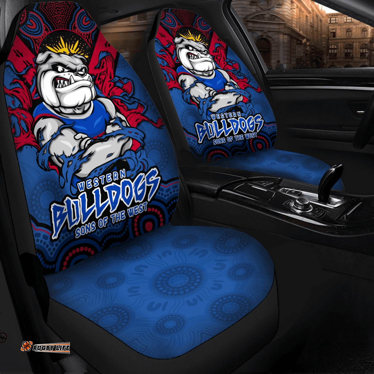 Western Bulldogs Ripped Legacy Of The Game Car Seat Covers