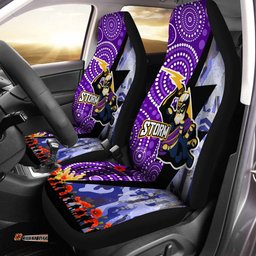 Melbourne Storm Anzac Aboriginal Inspired Melbourne Storm with Remembrance Day Poppy Flower Car Seat Covers