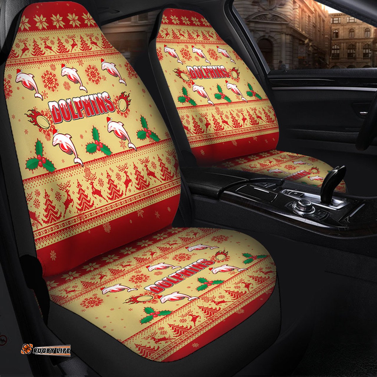Redcliffe Dolphins Christmas Redcliffe Dolphins Dolphins Special Ugly Christmas Car Seat Covers